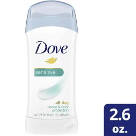 Dove Sensitive All Day Sweat & Odor Protection Antiperspirant Deodorant, 2.6 oz