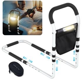 Kekoy Bed Rails for Elderly Adults, Adjustable Assist Beds Rail for Senior with Storage Bag & Light, Bed Support Steel Bar Mobility Assistant