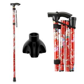 KEKOY Folding Cnes for Walking, 34" to 37" Height Adjustable Walking Stick for Men & Women with 2 Cane Tips, Folding Walking Cane