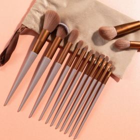 New 13Pcs Makeup Brush Set Makeup Concealer Brush Blush Loose Powder Brush Eye Shadow Highlighter Foundation Brush Beauty Tools (Handle Color: 13Pcs-velvet bag)