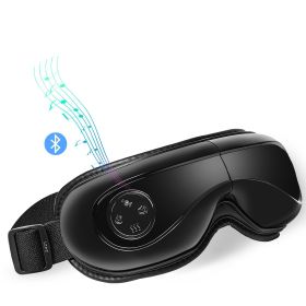 VEVOR Heated Eye Massager Eye Care Device 5 Modes Bluetooth Music 180Â° Foldable (Control Type: Push-button, Color: Black)