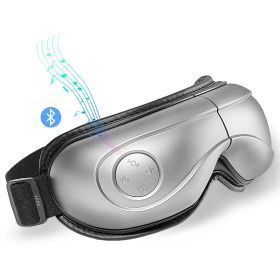 VEVOR Heated Eye Massager Eye Care Device 5 Modes Bluetooth Music 180Â° Foldable (Control Type: Push-button, Color: Light Gray)